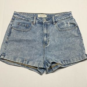 PACSUN Mom Short Cuffed Blue Light Wash Denim Jean Short Size 29